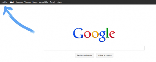 Google plus + ad campaign on Google home page